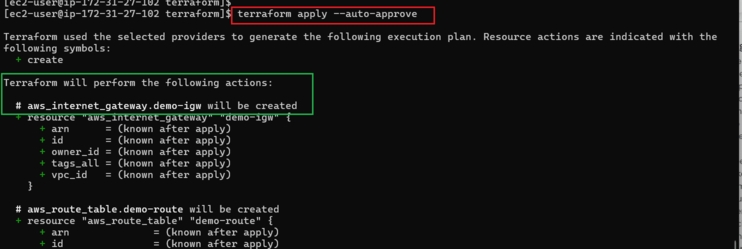 terraform apply --auto-approve